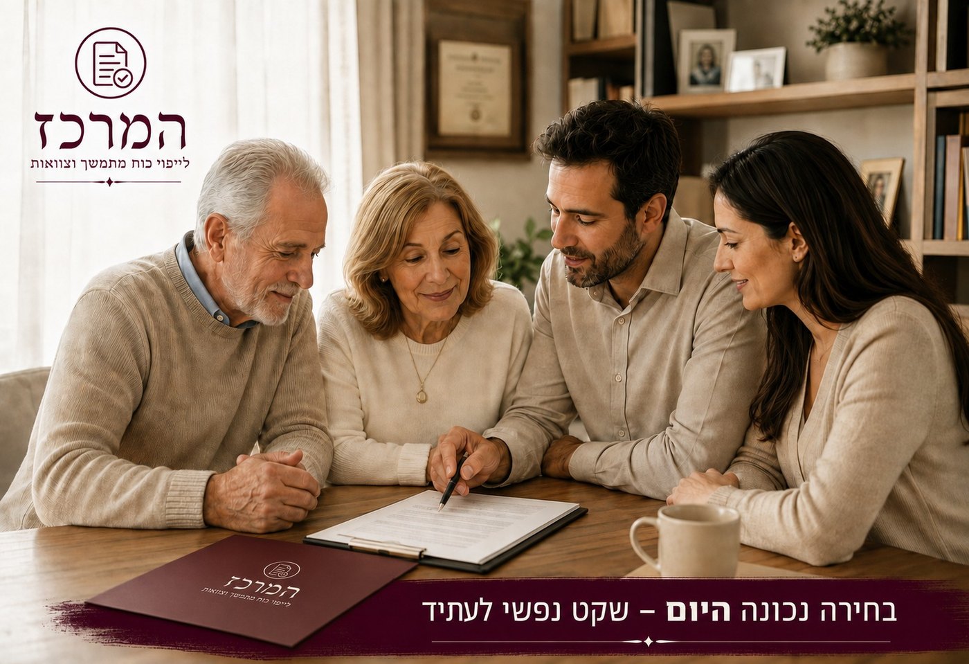 בני משפחה חותמים על ייפוי כוח מתמשך וצוואה בליווי המרכז