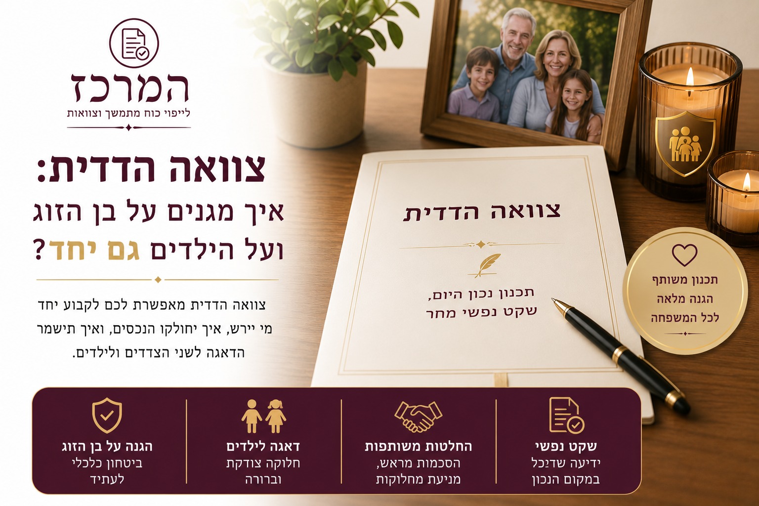 צוואה הדדית: איך מגנים על בן הזוג ועל הילדים גם יחד?